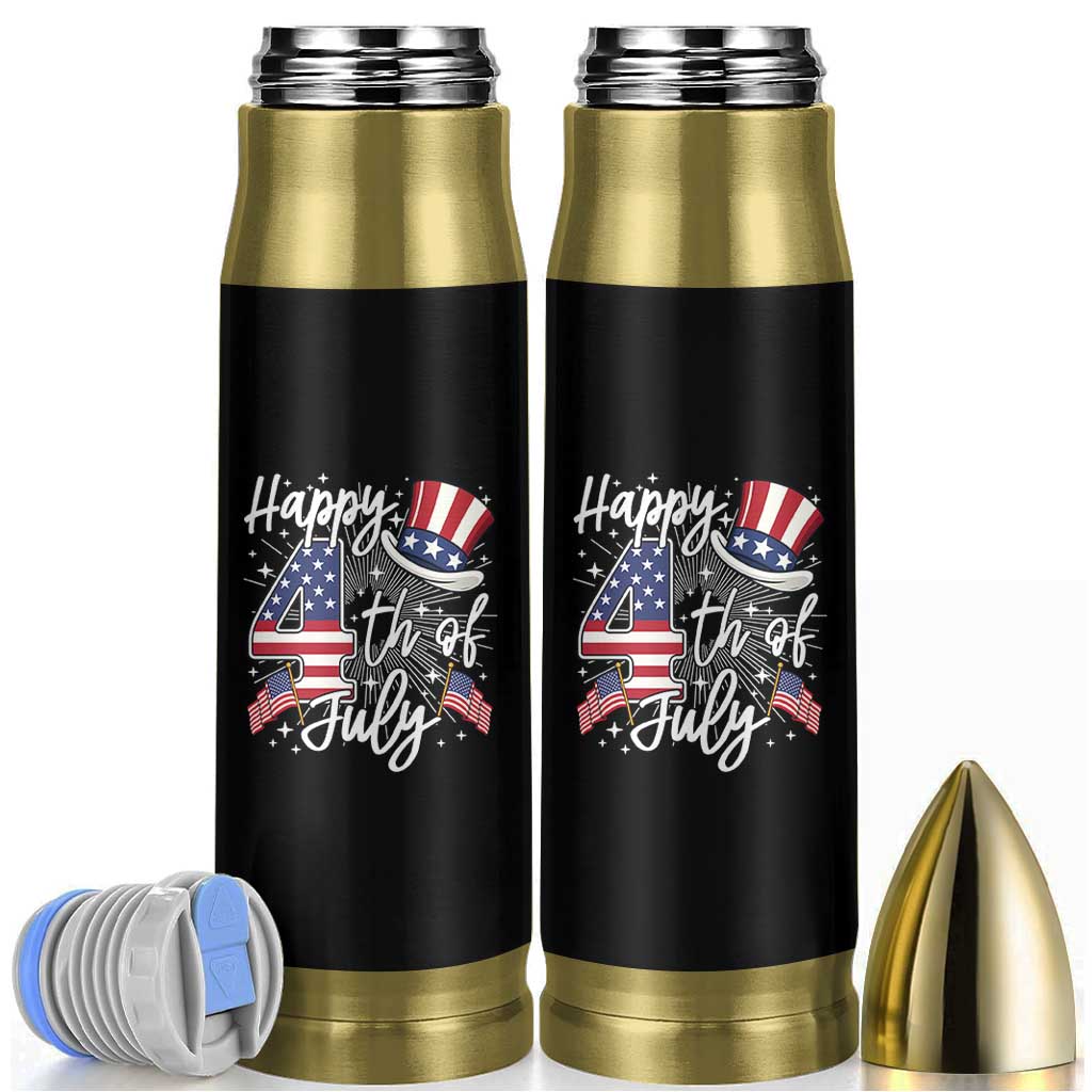 Happy 4th Of July Bullet Tumbler Patriotic American Flag USA - Wonder Print Shop