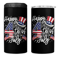 Happy 4th Of July 4 in 1 Can Cooler Tumbler Patriotic American Flag USA - Wonder Print Shop
