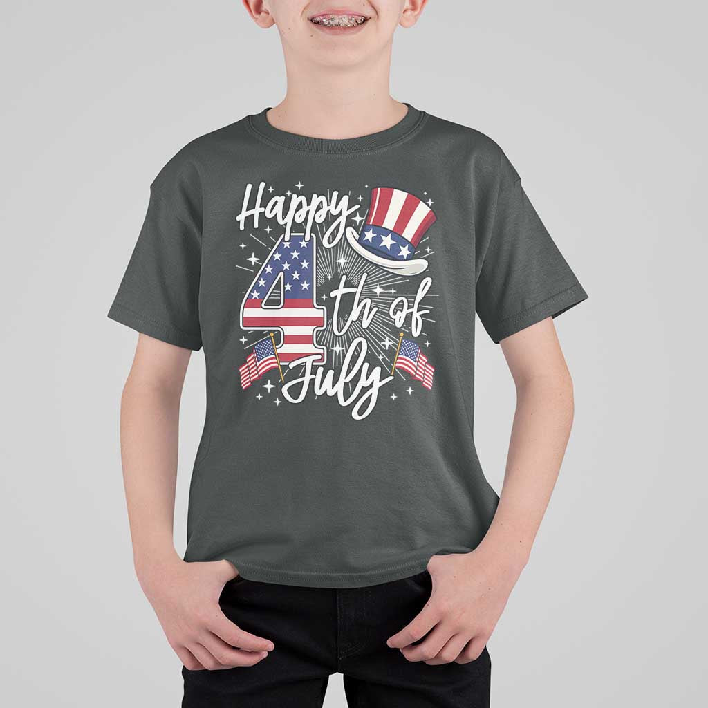 Happy 4th Of July T Shirt For Kid Patriotic American Flag USA - Wonder Print Shop