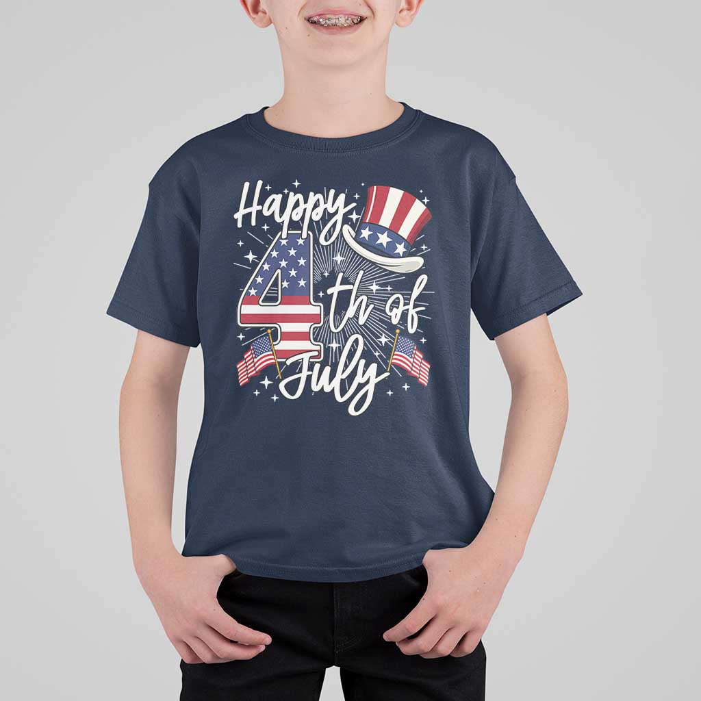Happy 4th Of July T Shirt For Kid Patriotic American Flag USA - Wonder Print Shop