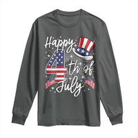 Happy 4th Of July Long Sleeve Shirt Patriotic American Flag USA - Wonder Print Shop
