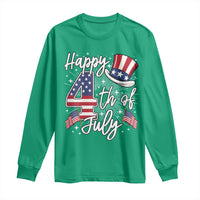 Happy 4th Of July Long Sleeve Shirt Patriotic American Flag USA - Wonder Print Shop