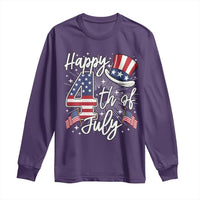 Happy 4th Of July Long Sleeve Shirt Patriotic American Flag USA - Wonder Print Shop