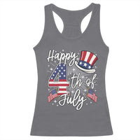Happy 4th Of July Racerback Tank Top Patriotic American Flag USA - Wonder Print Shop
