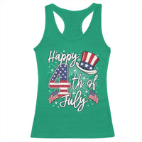 Happy 4th Of July Racerback Tank Top Patriotic American Flag USA - Wonder Print Shop