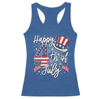 Happy 4th Of July Racerback Tank Top Patriotic American Flag USA - Wonder Print Shop