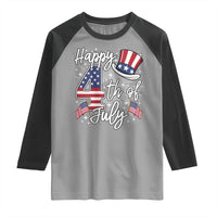 Happy 4th Of July Raglan Shirt Patriotic American Flag USA - Wonder Print Shop