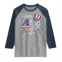 Happy 4th Of July Raglan Shirt Patriotic American Flag USA - Wonder Print Shop