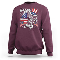 Happy 4th Of July Sweatshirt Patriotic American Flag USA - Wonder Print Shop
