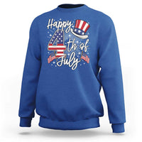Happy 4th Of July Sweatshirt Patriotic American Flag USA - Wonder Print Shop