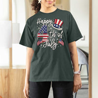 Happy 4th Of July T Shirt For Women Patriotic American Flag USA - Wonder Print Shop