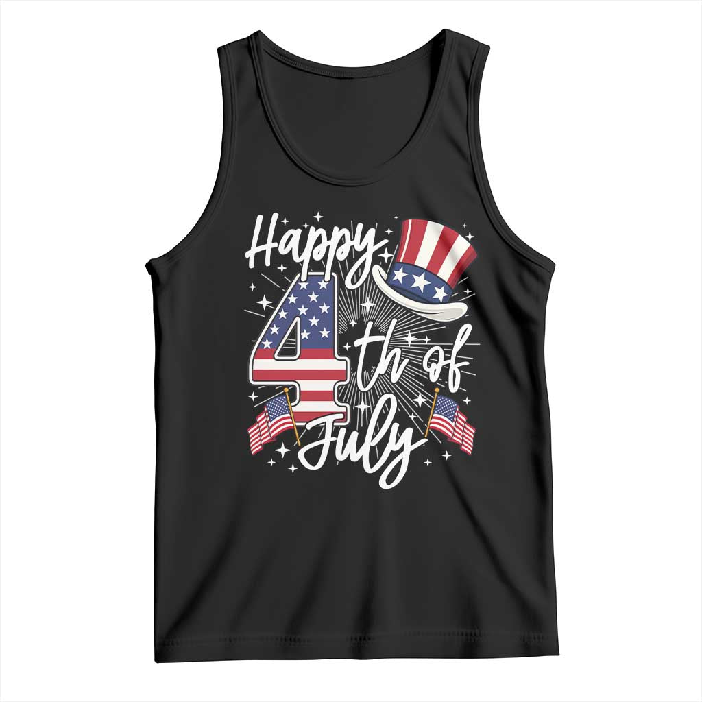 Happy 4th Of July Tank Top Patriotic American Flag USA - Wonder Print Shop