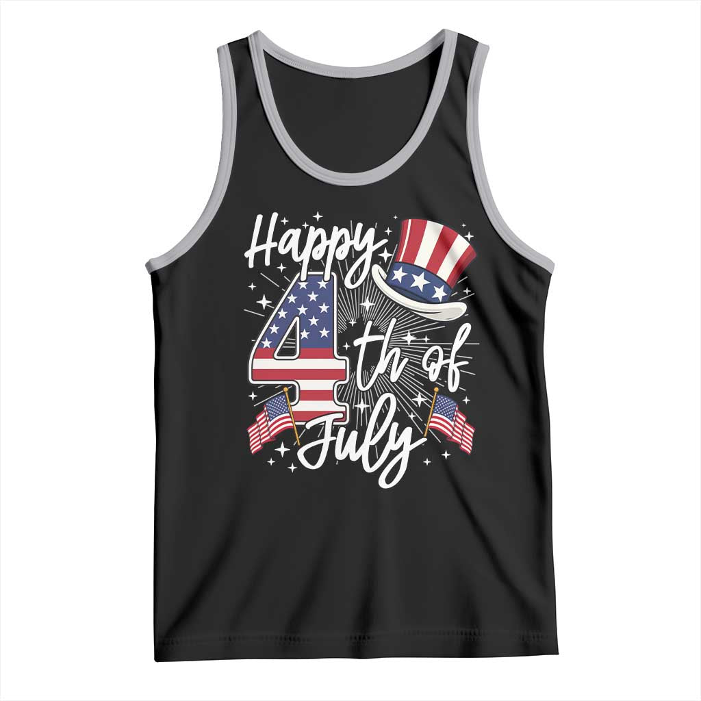 Happy 4th Of July Tank Top Patriotic American Flag USA - Wonder Print Shop