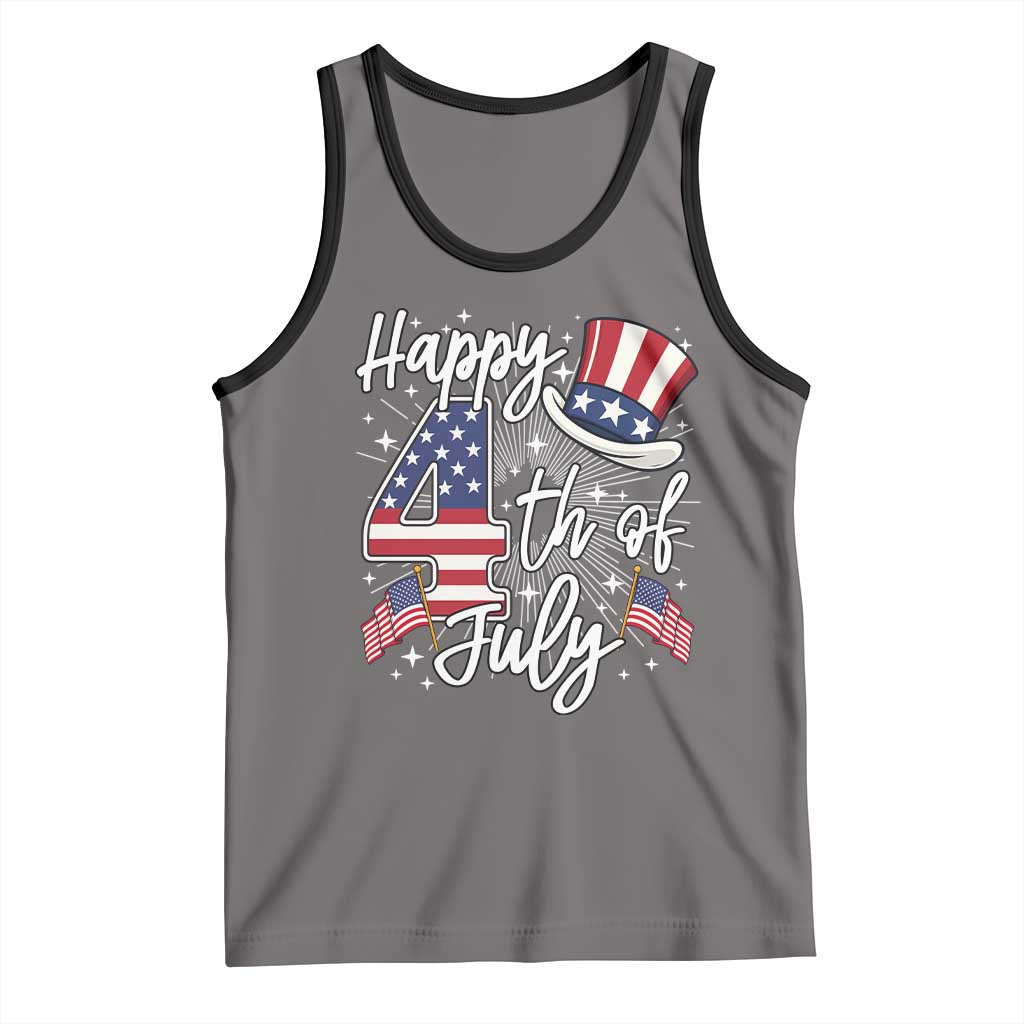 Happy 4th Of July Tank Top Patriotic American Flag USA - Wonder Print Shop