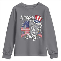 Happy 4th Of July Youth Sweatshirt Patriotic American Flag USA - Wonder Print Shop