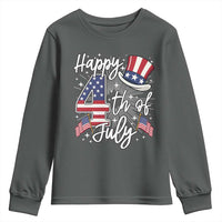 Happy 4th Of July Youth Sweatshirt Patriotic American Flag USA - Wonder Print Shop