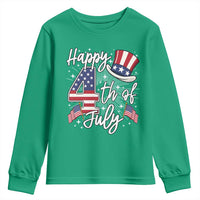Happy 4th Of July Youth Sweatshirt Patriotic American Flag USA - Wonder Print Shop