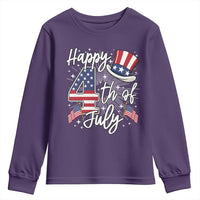 Happy 4th Of July Youth Sweatshirt Patriotic American Flag USA - Wonder Print Shop