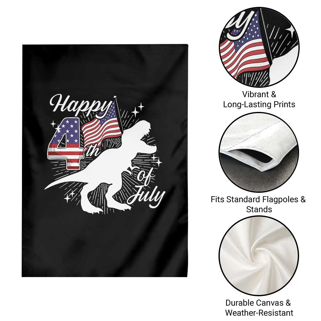 Dinosaur Happy 4th of July Garden Flag Patriotic American Flag USA - Wonder Print Shop