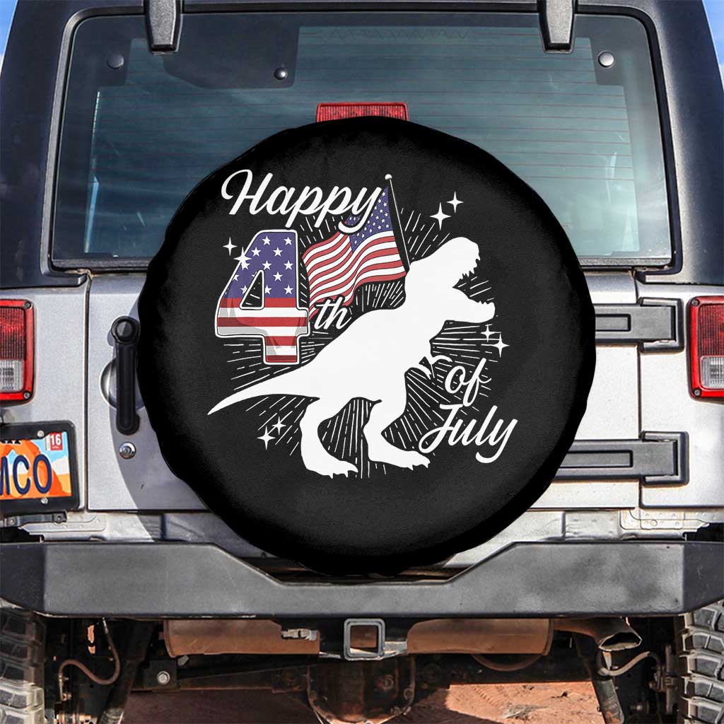 Dinosaur Happy 4th of July Spare Tire Cover Patriotic American Flag USA - Wonder Print Shop