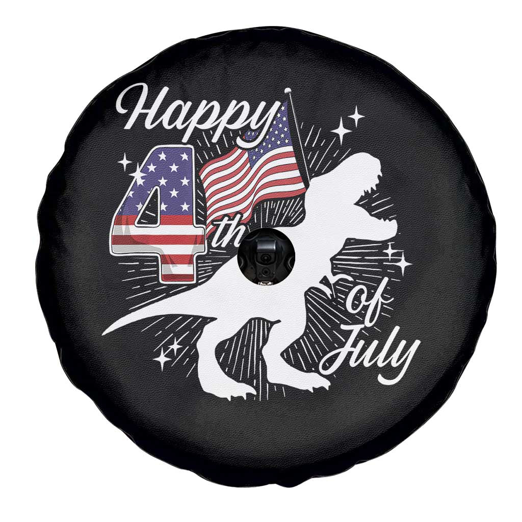 Dinosaur Happy 4th of July Spare Tire Cover Patriotic American Flag USA - Wonder Print Shop