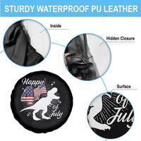 Dinosaur Happy 4th of July Spare Tire Cover Patriotic American Flag USA - Wonder Print Shop