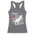 Dinosaur Happy 4th of July Racerback Tank Top Patriotic American Flag USA - Wonder Print Shop