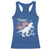 Dinosaur Happy 4th of July Racerback Tank Top Patriotic American Flag USA - Wonder Print Shop