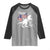 Dinosaur Happy 4th of July Raglan Shirt Patriotic American Flag USA - Wonder Print Shop