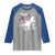 Dinosaur Happy 4th of July Raglan Shirt Patriotic American Flag USA - Wonder Print Shop