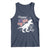 Dinosaur Happy 4th of July Tank Top Patriotic American Flag USA - Wonder Print Shop
