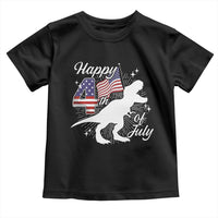 Dinosaur Happy 4th of July Toddler T Shirt Patriotic American Flag USA - Wonder Print Shop