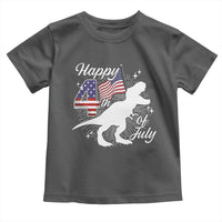 Dinosaur Happy 4th of July Toddler T Shirt Patriotic American Flag USA - Wonder Print Shop