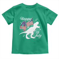 Dinosaur Happy 4th of July Toddler T Shirt Patriotic American Flag USA - Wonder Print Shop