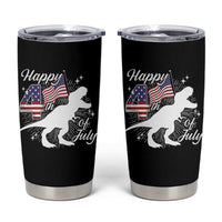 Dinosaur Happy 4th of July Tumbler Cup Patriotic American Flag USA - Wonder Print Shop