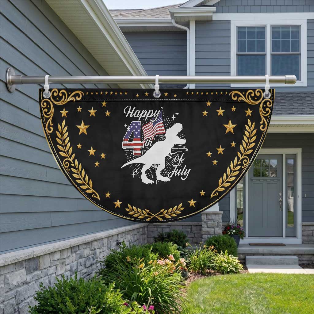 Dinosaur Happy 4th of July Patriotic Fan Flag American Flag USA