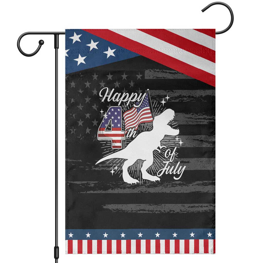 Dinosaur Happy 4th of July Garden Flag Patriotic American Flag USA