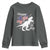 Dinosaur Happy 4th of July Youth Sweatshirt Patriotic American Flag USA - Wonder Print Shop