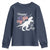 Dinosaur Happy 4th of July Youth Sweatshirt Patriotic American Flag USA - Wonder Print Shop