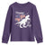 Dinosaur Happy 4th of July Youth Sweatshirt Patriotic American Flag USA - Wonder Print Shop