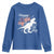 Dinosaur Happy 4th of July Youth Sweatshirt Patriotic American Flag USA - Wonder Print Shop