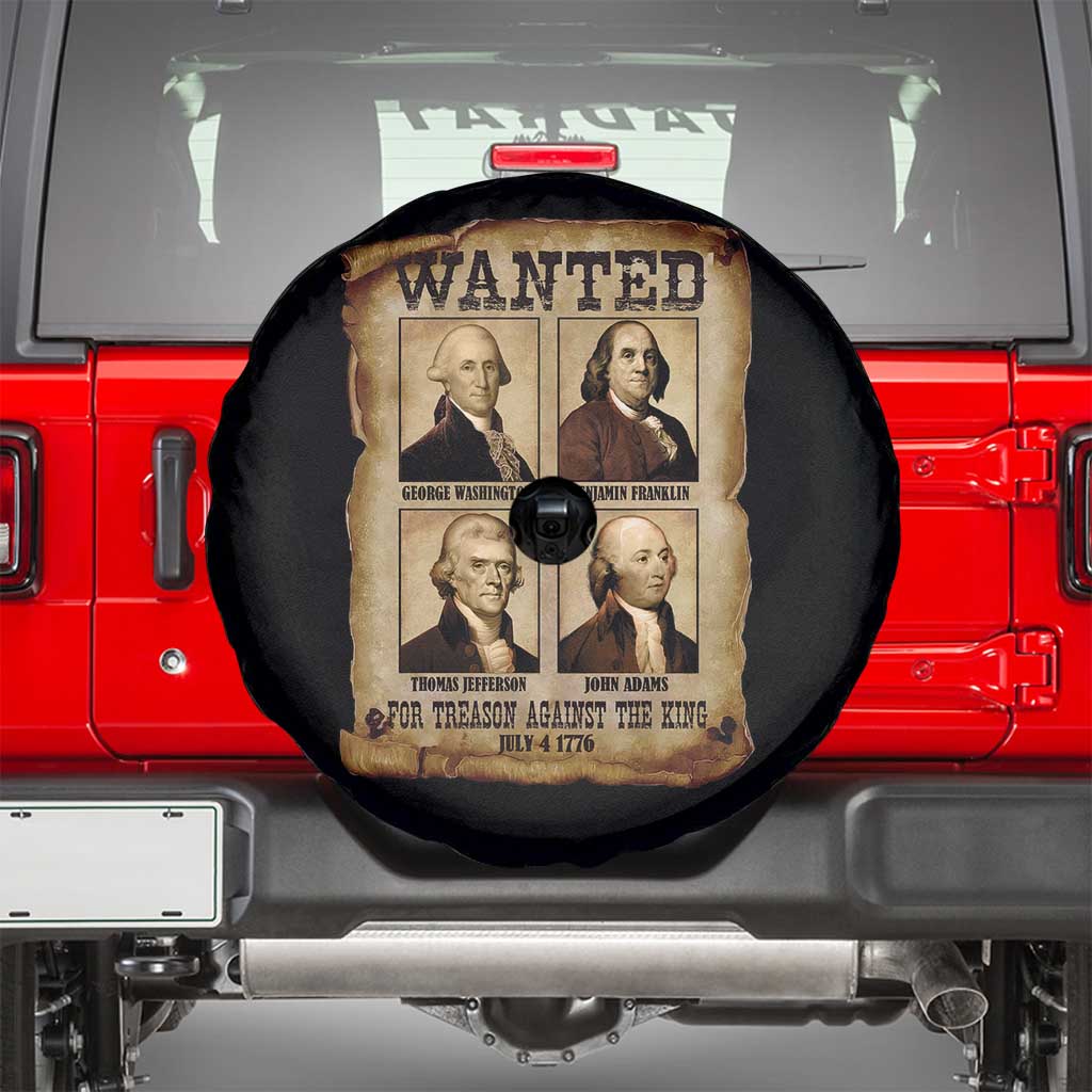 Wanted Treason Founding Fathers 1776 Spare Tire Cover 4th Of July Independence Day - Wonder Print Shop