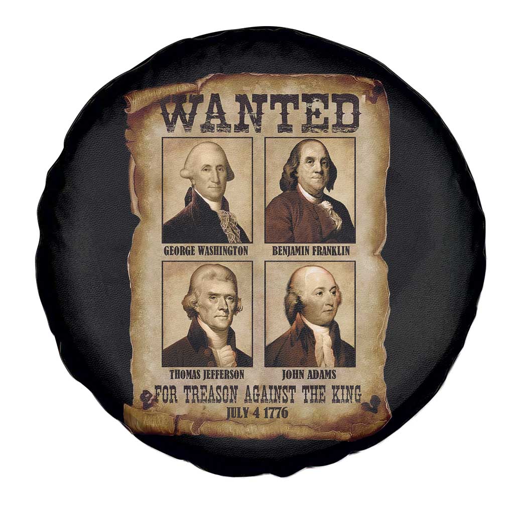 Wanted Treason Founding Fathers 1776 Spare Tire Cover 4th Of July Independence Day - Wonder Print Shop