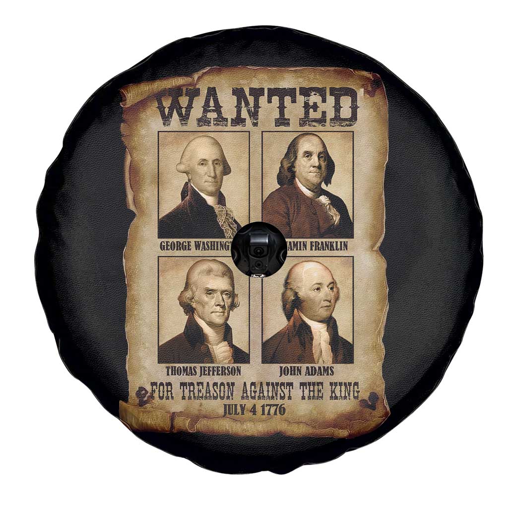 Wanted Treason Founding Fathers 1776 Spare Tire Cover 4th Of July Independence Day - Wonder Print Shop