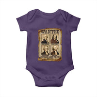 Wanted Treason Founding Fathers 1776 Baby Onesie 4th Of July Independence Day - Wonder Print Shop