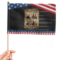 Wanted Treason Founding Fathers 1776 Patriotic Handheld Flag 4th Of July Independence Day