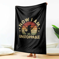 Retro Now I Am Unstoppable Throw Blanket Funny Dinosaur Dino Gifts Vintage