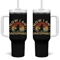Retro Now I Am Unstoppable Tumbler With Handle Funny Dinosaur Dino Gifts Vintage