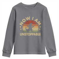 Retro Now I Am Unstoppable Youth Sweatshirt Funny Dinosaur Dino Gifts Vintage