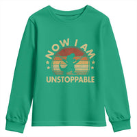 Retro Now I Am Unstoppable Youth Sweatshirt Funny Dinosaur Dino Gifts Vintage
